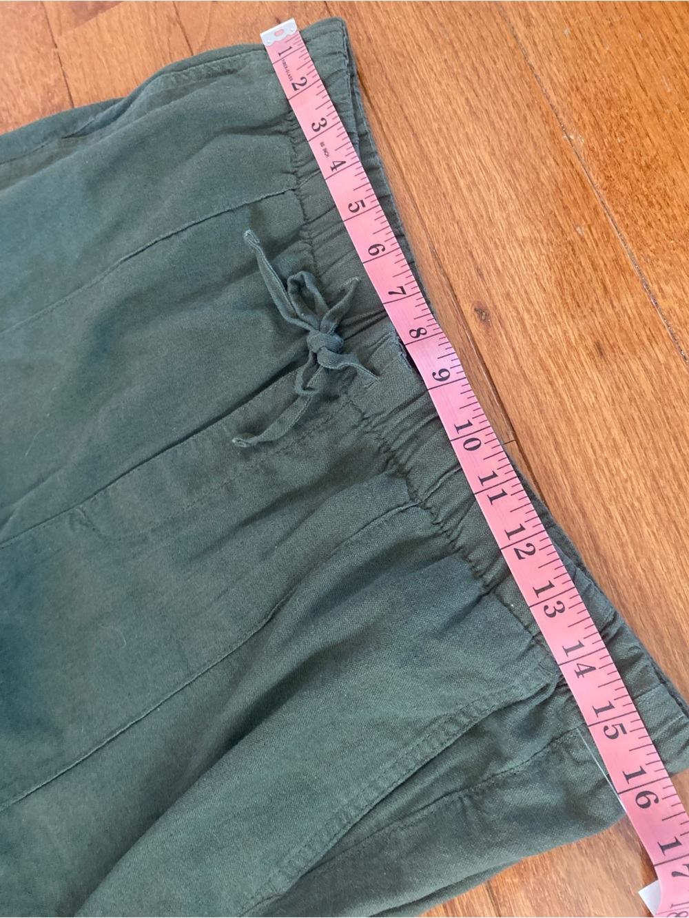 NWT GAP Olive Green Linen Blend Pull On High Rise Wide Leg Pants Med Casual Boho - Picture 12 of 14